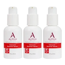 Alpha Skin Care Renewal Serum Concentrated with 14% Glycolic AHA 2oz (3 pack)