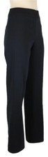 ESCADA NAVY BLUE FINE VIRGIN WOOL TAILORED PANTS SLIM LEG, CUFF SLITS SIZE 36/8