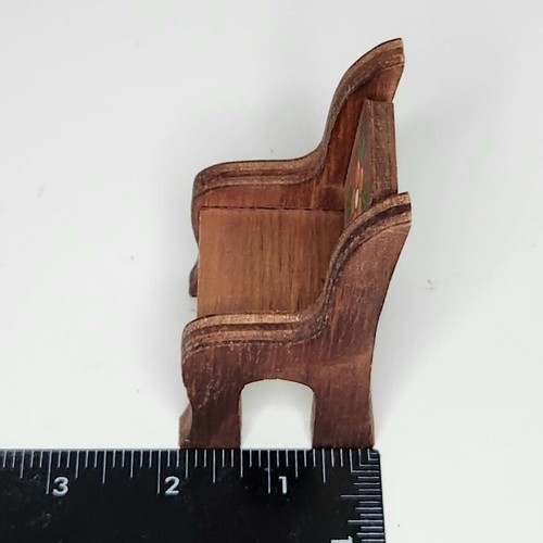 Lot de 3 chaises maison de poupée mobilier miniature style chalet de campagne bois 3 1/4" - Photo 8/12