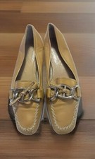 Prada Loafers with Chain Detail Tan Silver Chain Suze EU38/US7.5