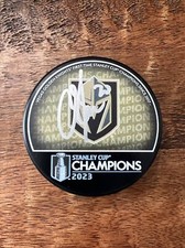 Chandler Stephenson Signed 23 Stanley Cup Champions Puck JSA Coa Golden Knights