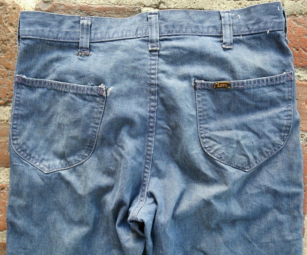 Vintage 1970s LEE Bootcut WORK JEANS 32 x 28 - Indigo Blue