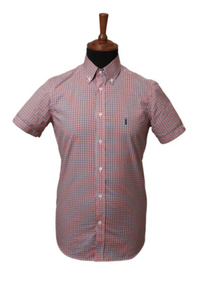 Brutus Trimfit Tartan Made In Italy Button Down Kariertes Hemd Größe 36 XS 