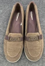 Grasshopper Slip on by Keds with Memory Deluxe Size 8 Brown Windsor Knot Detail
