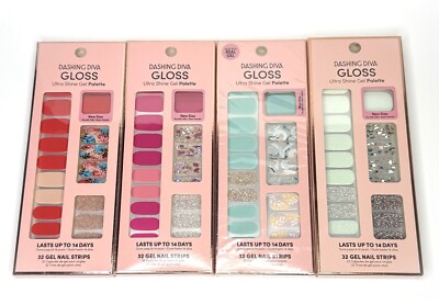 4 Dashing Diva Gel Nail Strips Palm Beach Meteor Shower Leaf it be Get Jaded