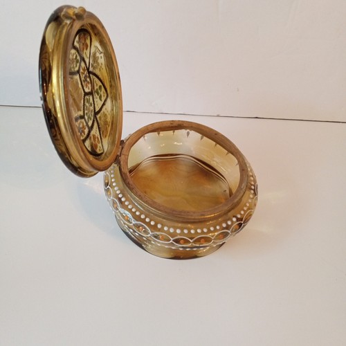 Antique Moser Bohemian Hand Painted Enameled Glass Jewelry Dresser Trinket Box - Picture 6 of 12
