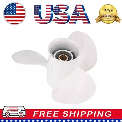 Boat Propeller 10 3/8x13 OEM 6H5-45945-00-00 Fit Yamaha Outboard Motor 25-60HP
