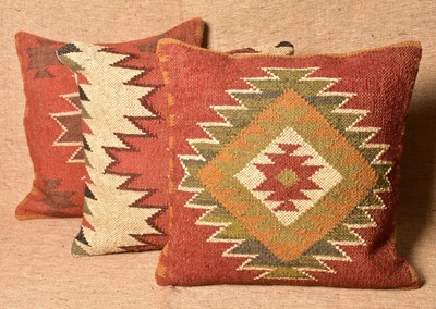 Red Moroccan Pillow Cover 18'' Cushion Cover Handmade Kilim Wool Jute Boho Case