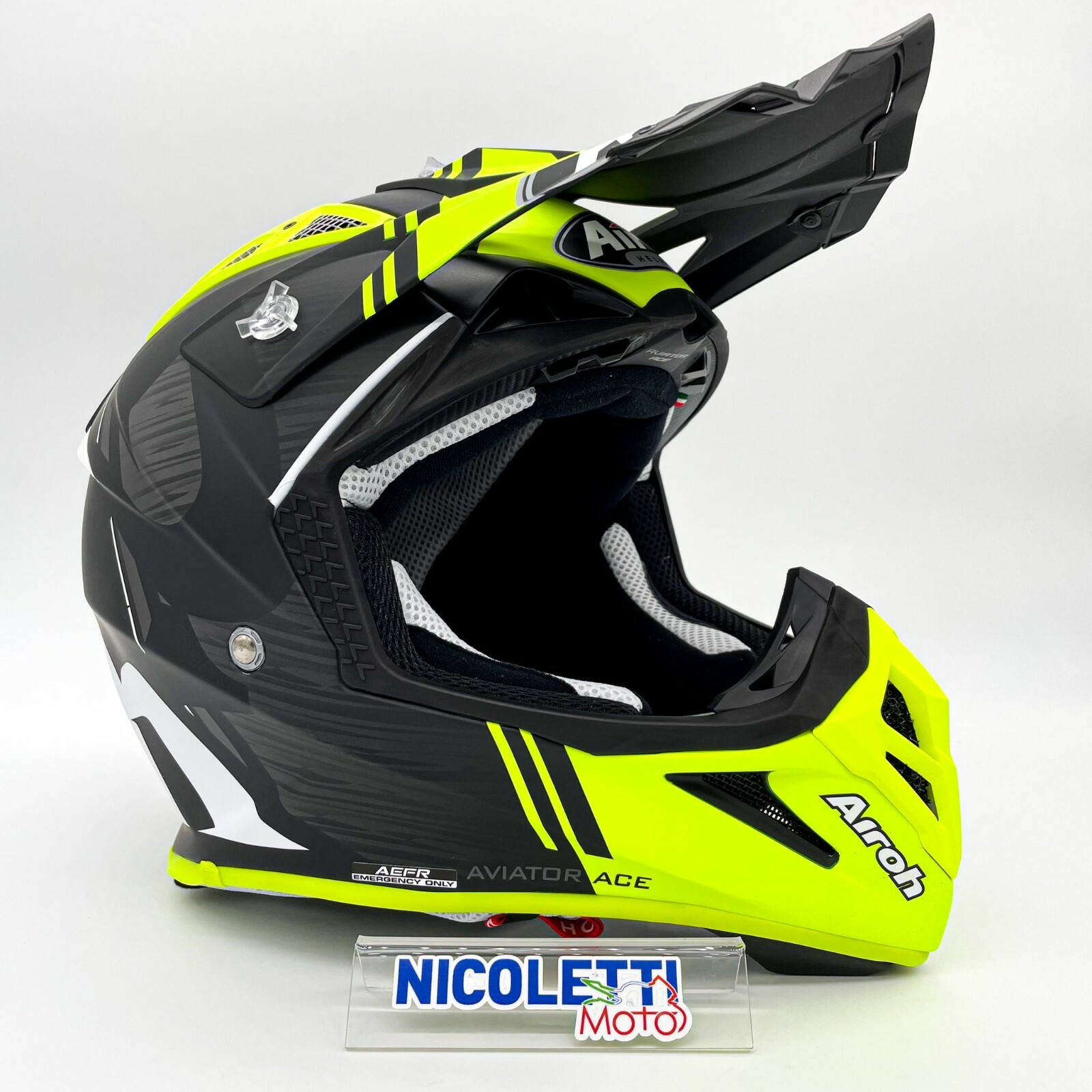 CASCO AIROH AVIATOR ACE KIBON YELLOW MATT AVAK31 CROSS ENDURO