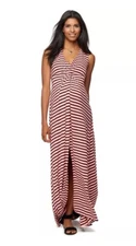 Rachel Zoe for A Pea in the Pod Maxi Dress L Large Maternity Striped Pink