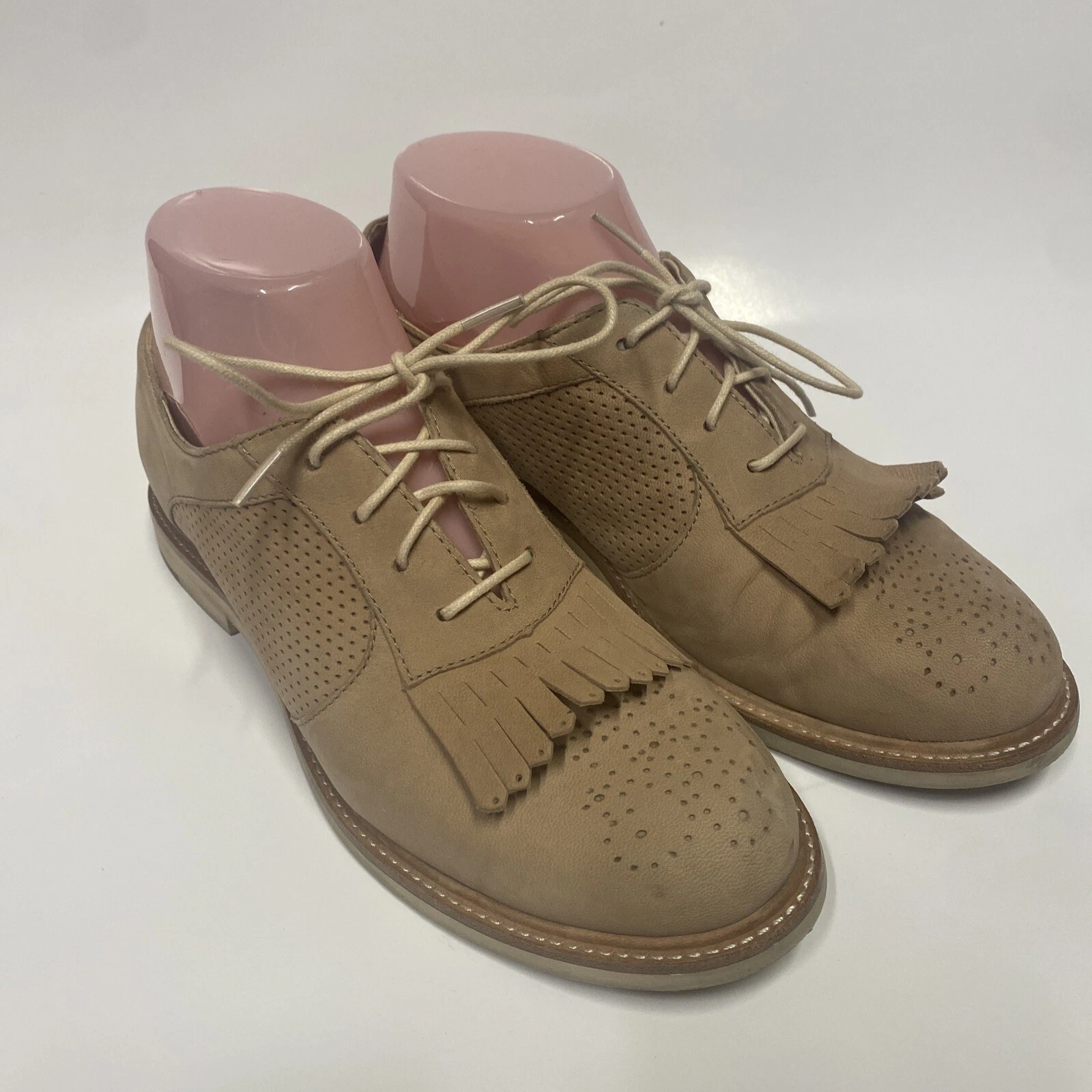 Scarpe mocassini Ugg Bernett Kiltie Oxford taglia 6 pelle brogue marrone nappa preppy