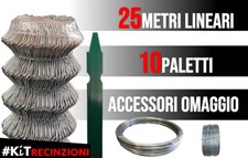 KIT RETE GRIGLIA CON PALI PLASTIFICATI PER RECINZIONI DI GIARDINI, TERRENI, CASA