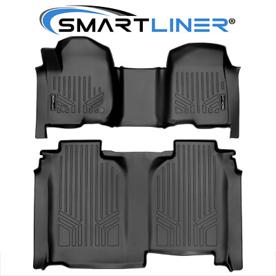 SMARTLINER Custom Fit Floor Mats 2 Row Liner 2019-2025 Chevrolet Silverado 1500