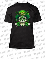 St Patricks Day Sugar Skull Tee Shirt Mens Pub Drinking Irish Holiday Big Tall S