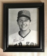 CARLTON FISK BOSTON RED SOX AUTOGRAPHED PHOTO IN WOOD FRAME HOF 2000