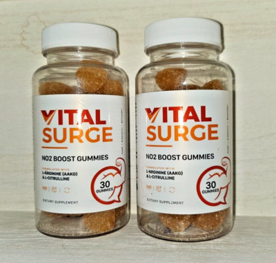 2x VITAL SURGE - Testo Gummies for Male Performance - 60 Gummies Exp 04/2025