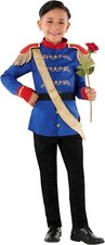 Boys Prince Charming Costume Kids Fairy Tale Royal Jacket Sash Halloween 3-12 yr