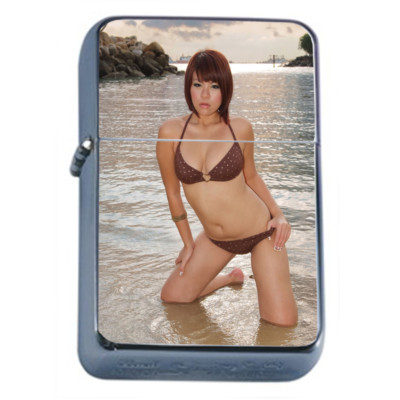 Singapore Pin Up Girls D1 Flip Top Oil Lighter Wind Resistant 