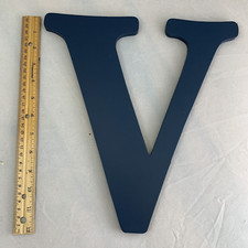 12" Large Wooden Navy Blue Letter "V" Alphabet Sign Home Accents Hobby Lobby