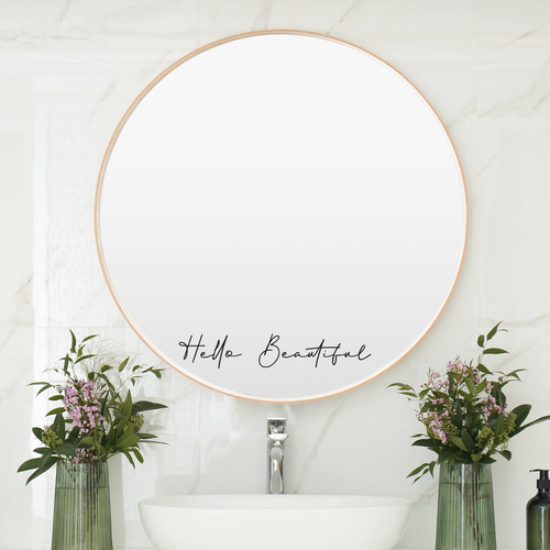 Hello Beautiful Mirror Sticker Positive Bathroom Mirror Quotes Bedroom