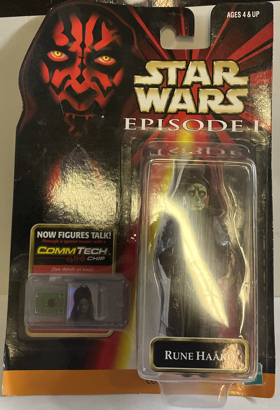 Star Wars: Episode 1 - Rune Haako - 3.75 Action Figure - CommTalk Chi New Sealed Card Moc