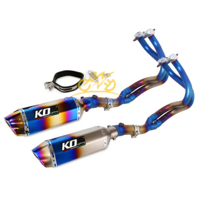 For Kawasaki Ninja 650 Z650 2017-2023 Blue System Exhaust Front Pipe Muffler Tip