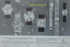 ADVERTISEMENT LONGINES WATCH FLAGSHIP AUTOMATIC DIAL 1966 FRENCH AD PUB RARE