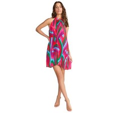 NWT Fashion Nova St Lucia Plisse Halter Mini Dress - Bright Multi-Color (Size M)