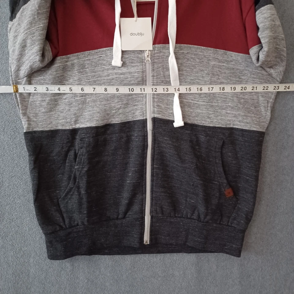 Doublju Sudadera con Capucha Para Hombres XL Multicolor Cremallera Completa Manga Larga Sudadera con Capucha Chaqueta Informal Foto 4 de 4