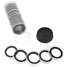 20 AirTite 23mm Black 1/4oz Gold Libertad Coin Holders & Black Plug Capsule Tube