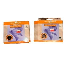 New Open Vtg Sav On Osco Pantyhose Womens B Control Top Black Beige 2 Pairs