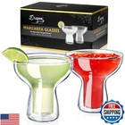Dragon Glassware Margarita Glasses - 12 oz Clear Double Wall Margarita Glasse