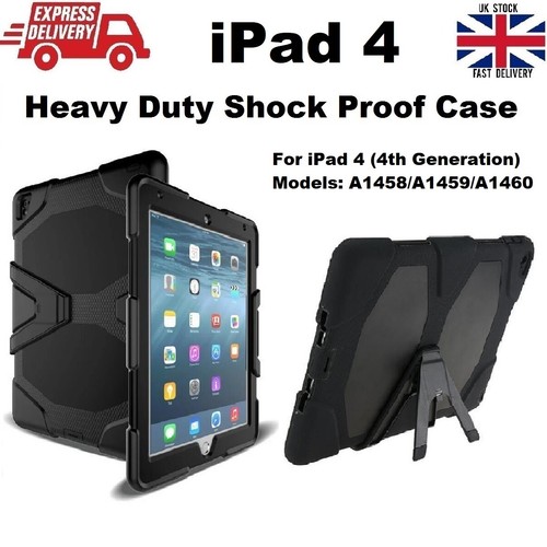 Military Builder Heavy Duty Shock Proof Stand Case Cover for iPad 4 (4th Gen) - Afbeelding 1 van 9