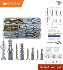 Comprehensive Screw and Wall Plug Kit - 188 Pcs for Bathroom and Kitchen Fixings
