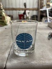 Vintage PAN AM AIRLINES - 8 oz Drinking Glass w/ Logo & Motto - Aviation Airways