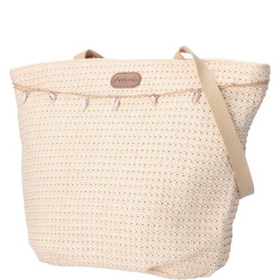 Antonio Damen Bast Tasche L  beige