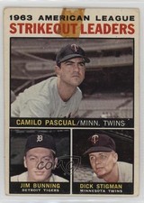 1964 Topps League Leaders Camilo Pascual Jim Bunning Dick Stigman #6 HOF 00jz