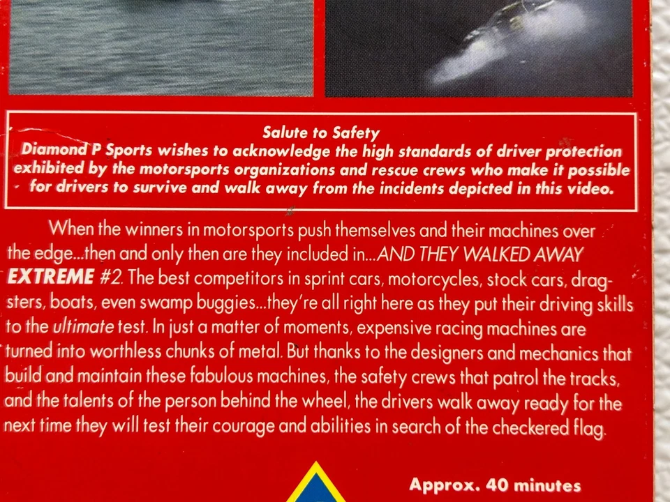 Vtg 1997 "And They Walk Away # 2" VHS Motorsports Accidents Caught On Camera - Image 3 of 4