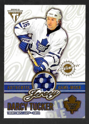 2002-2003 Pacific Game Used Jersey Titanium Darcy Tucker SP/1260 Maple Leafs