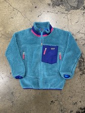 Vtg Patagonia Retro-X Deep Pile Fleece Jacket Girls Kids Small Youth Blue