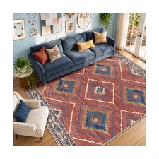 BESTSWEETIE Area Rug 8x10 Machine Washable Non-Slip Low Pile Tribal