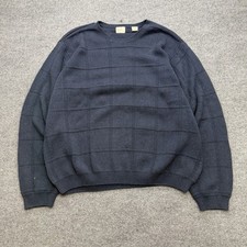 Arrow Knit Sweater Men  s Navy Blue Vintage 90s Size XXL USA