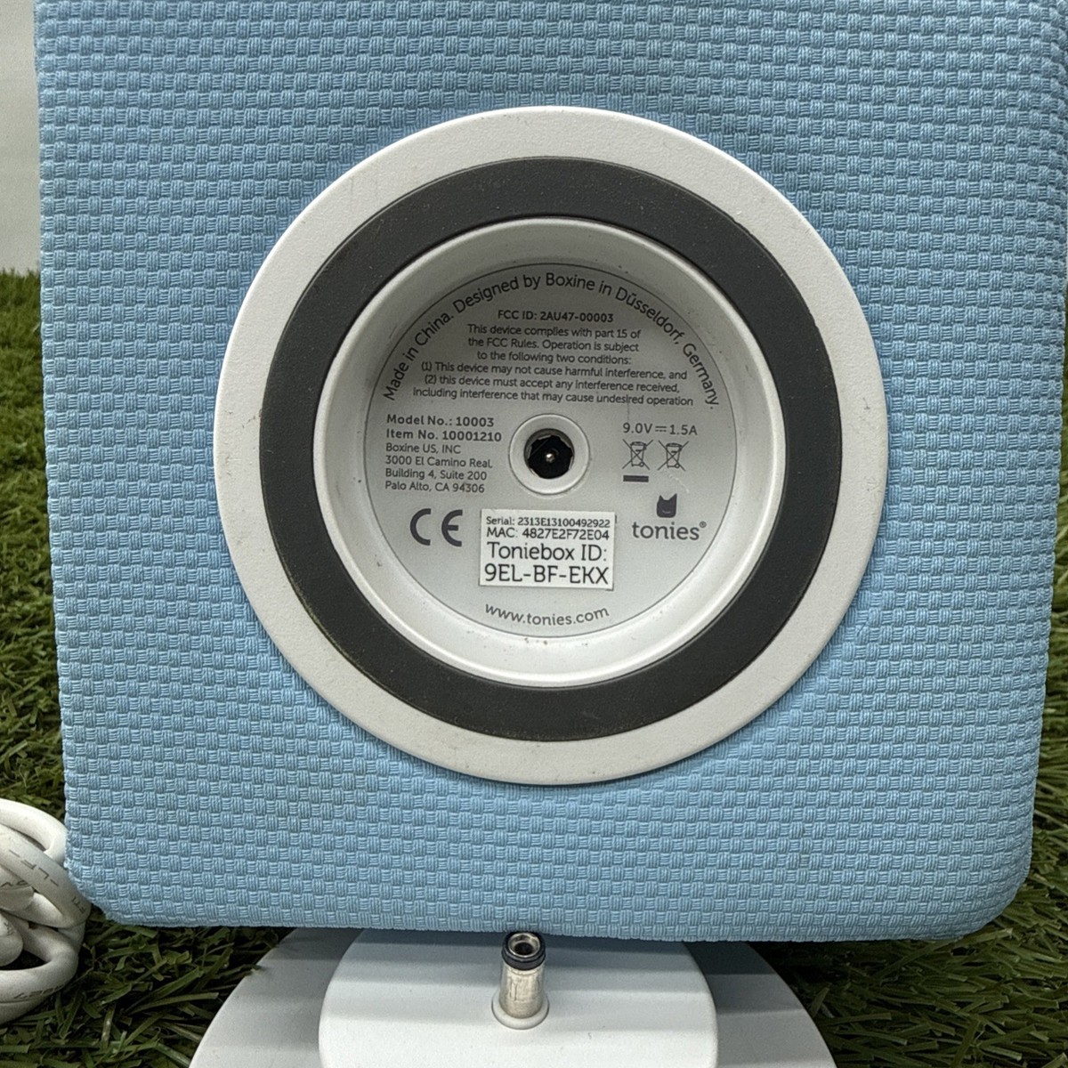 Tonies Toniebox Audio Box Speaker Player Blue Model 10003 Power