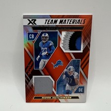 2022 Panini XR Team Materials Orange Aidan Hutchinson/Jeff Okudah #36 /15