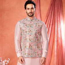 3 Pc Mens Designer Wedding Bollywood Party Wear Traditional Kurta Payjama Jacket