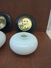 Restored Set Of Antique  Milk Glass Flush Mounted Ceiling  Fixtures — photo 4