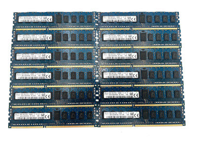 Lot of 14 - 8GB 1Rx4 DDR-3 12800R ECC REG Sk Hynix HMT41GR7BFR4A-PB