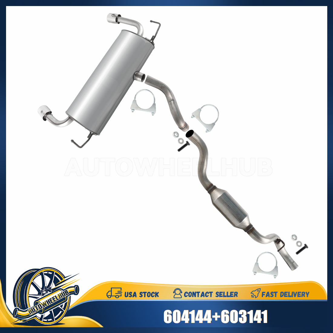 Weld On Resonator Pipes Dual Muffler Fits Ford Escape 13-2019 1.5 1.6 2.0 2.5L