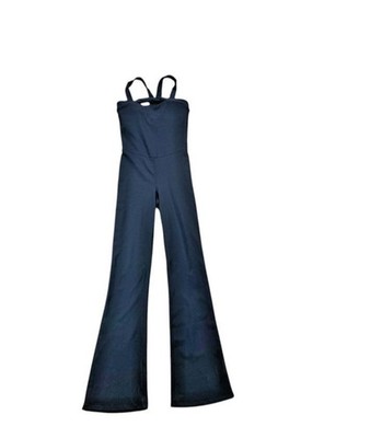 T|S By Thrive Jumpsuit Size Small Black Flare Leg Athletic Open Back Yoga Gym