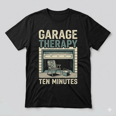 Garage Therapy Dad Funny Father's Day Gift for Working Graphic Unisex  T-shirt
